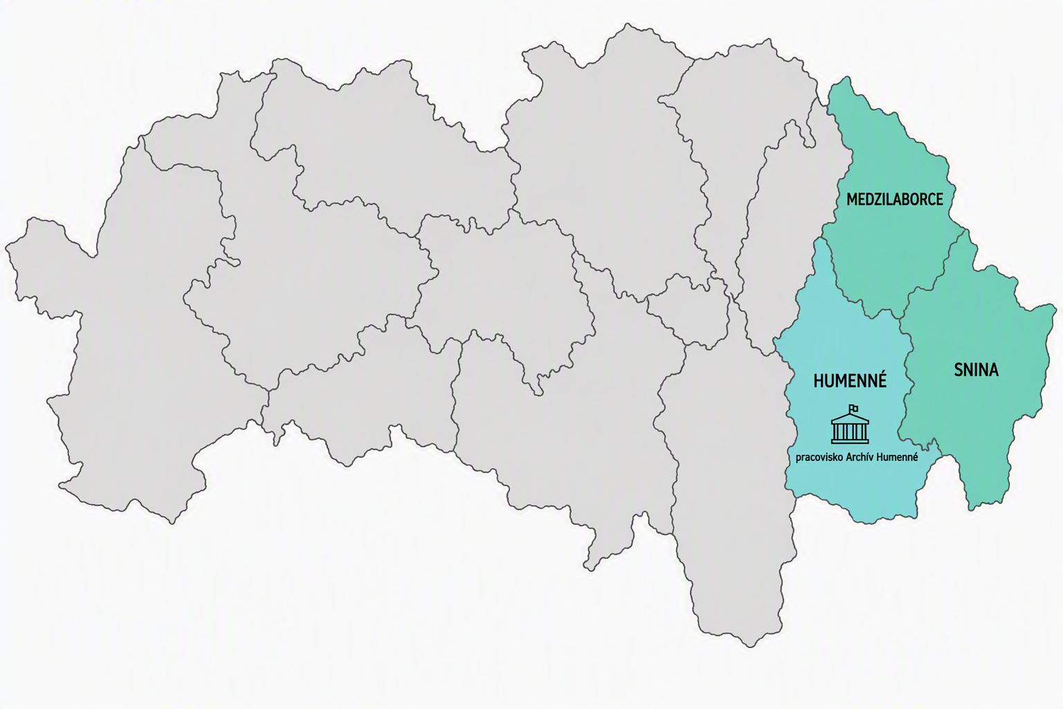 regionálna uzemná pôsobnosť ŠAPO, pracovisko Archív Humenné